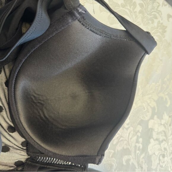 Swim By Cacique Balconette 40C Black Tankini Swimsuit Top Sheer Polka‎ Dot - Picture 8 of 11